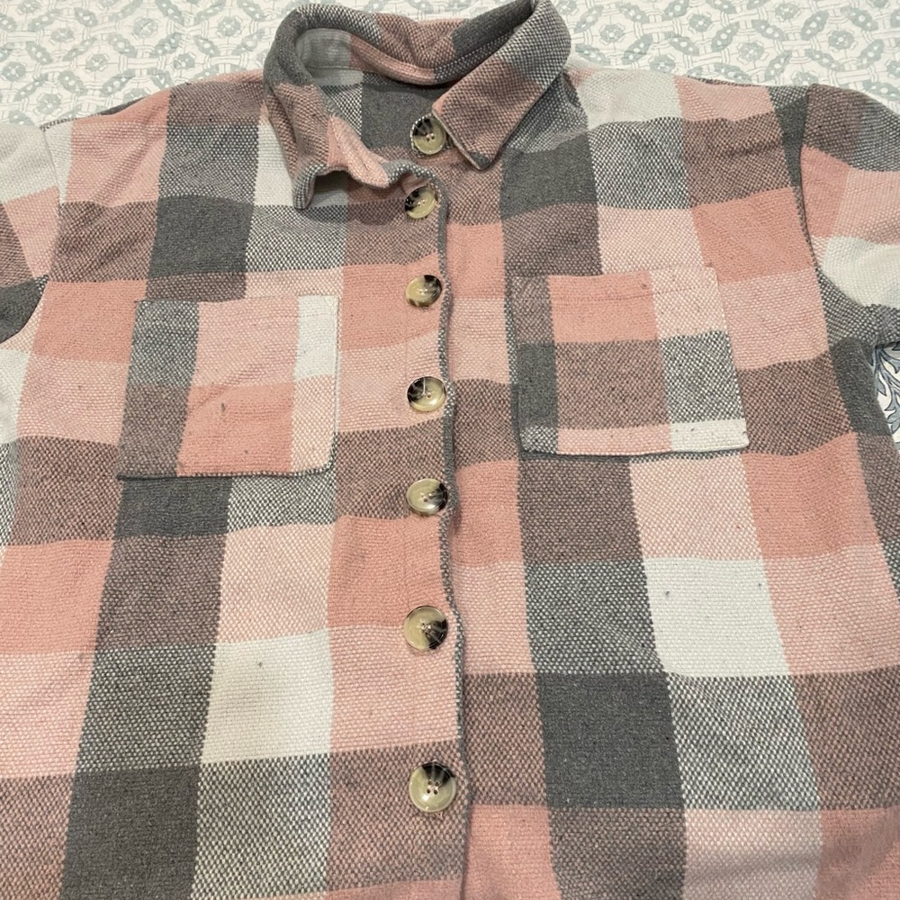 Thick Pink & Grey Flannel from Zulily